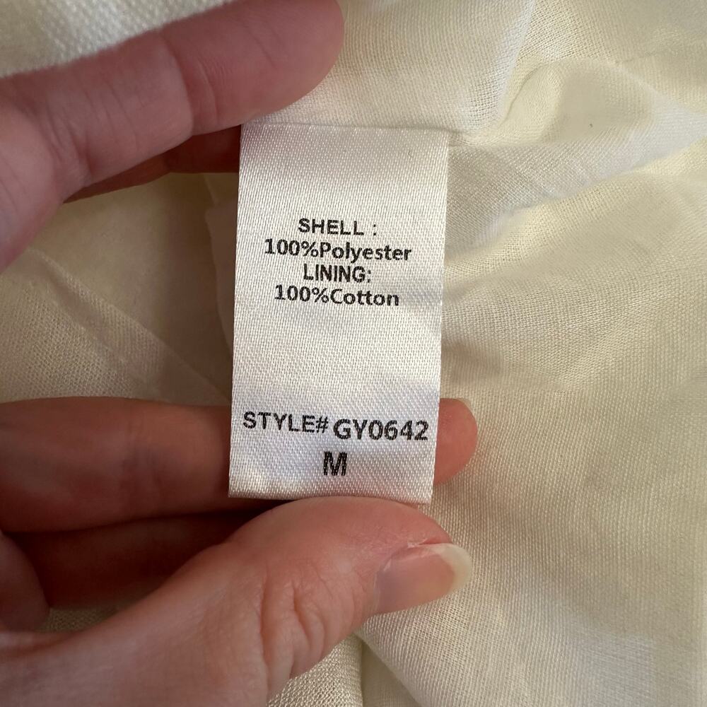 DO+BE White Strapless Sweetheart Mini‎ Dress Medium NWT Tie Front Scallop Trim - Picture 9 of 11